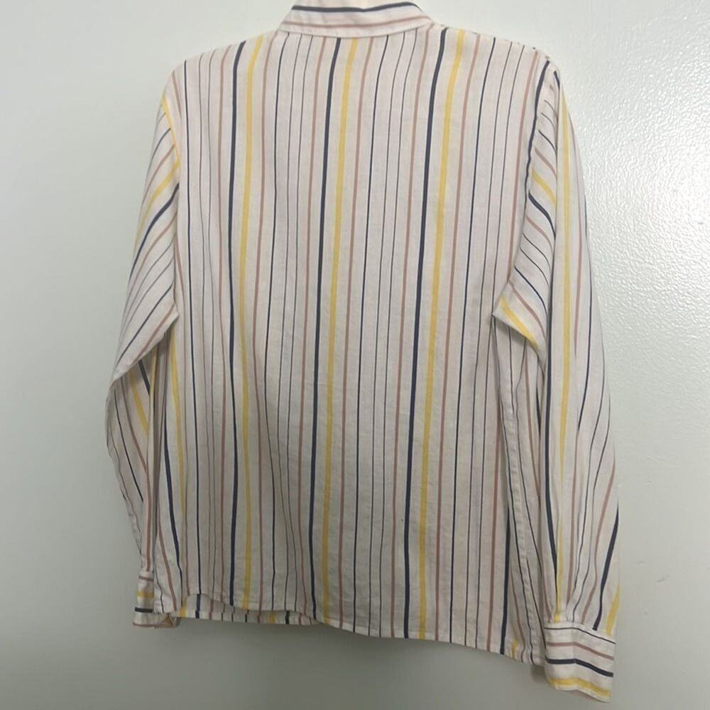 BETTY HANSON LINEN‎ STRIPED SHIRT SIZE 12 - Picture 3 of 6